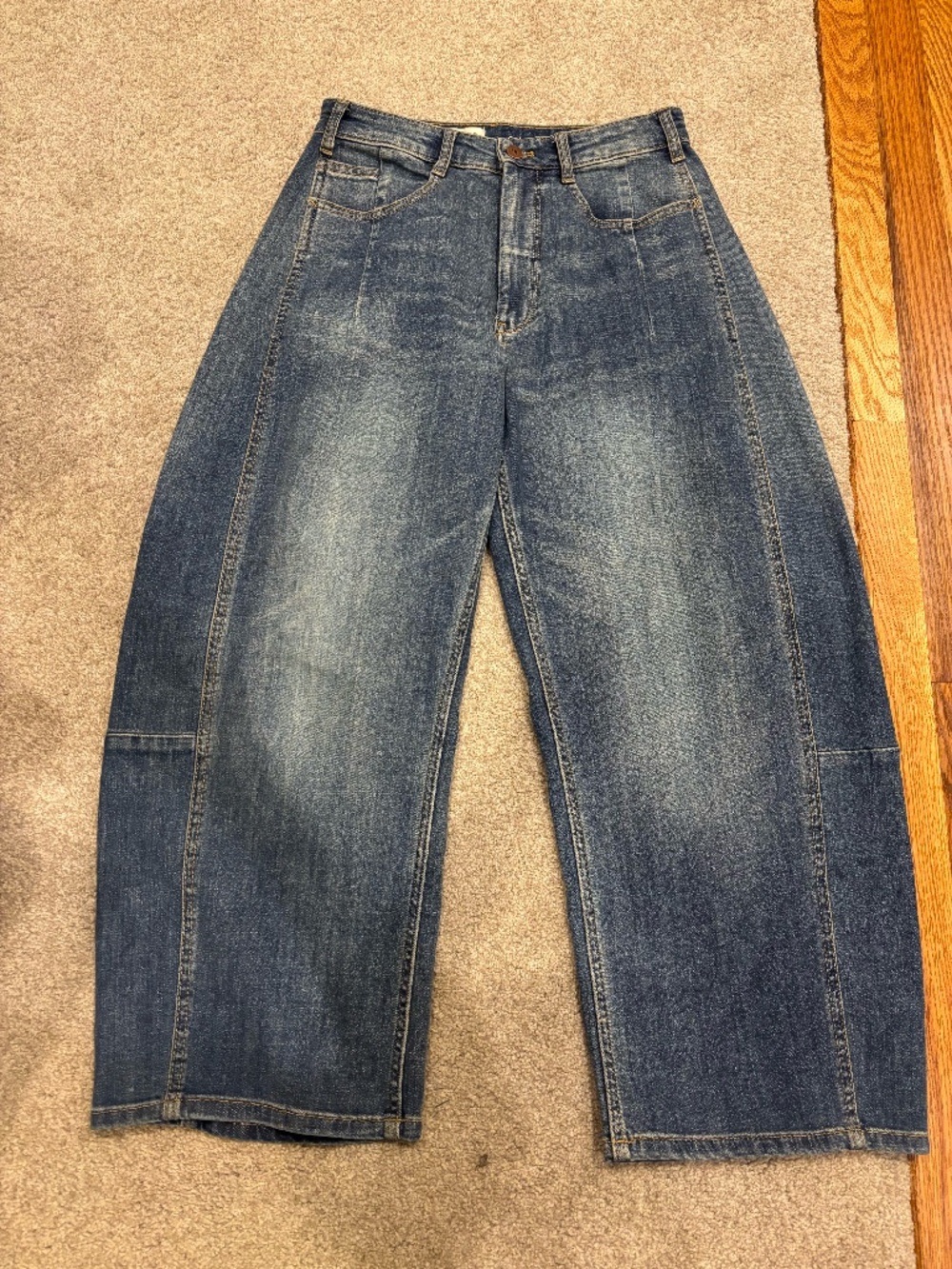 Anthropologie The Kenna Mid-Rise Heritage Barrel Jeans by Pilcro size 27 - Picture 2 of 7
